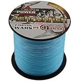 Ashconfish Super Strong Braided Fishing Line-4 Strands Fishing Wire 100M/109Yards Fishing String 8LB-Abrasion Resistant Incredible Superline Zero Stretch Small Diameter -Blue