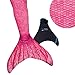 Fin Fun Mermaid Tail, Reinforced Tips, with Monofin, Malibu Pink, Child 6