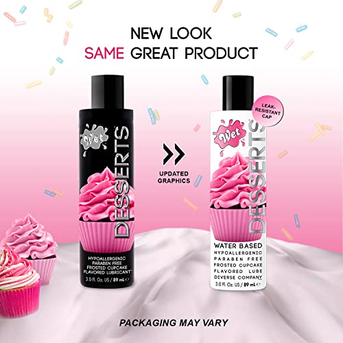 Wet Desserts Frosted Cupcake Flavored Edible Lube, Premium Personal