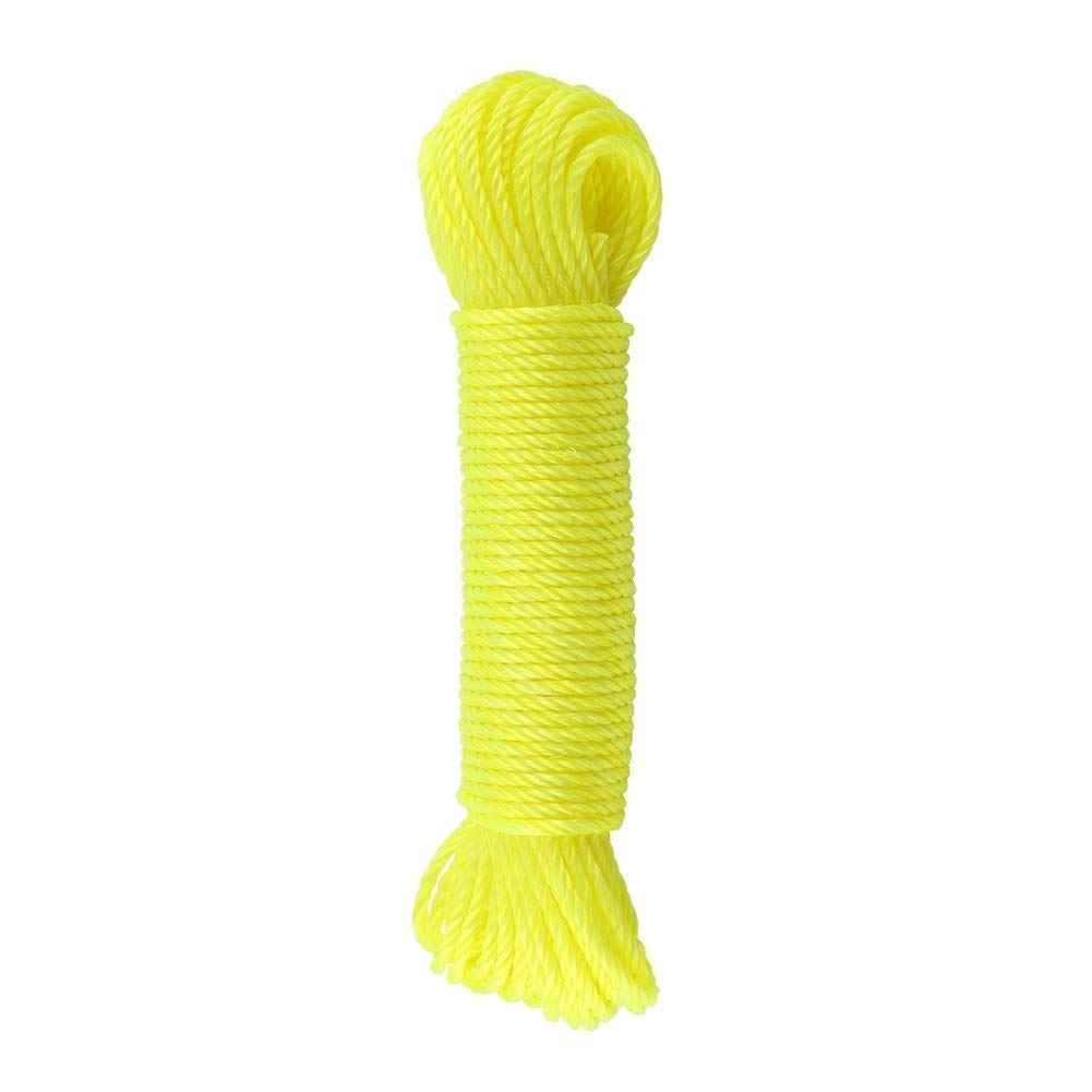 Nylon Rope, 20m Laundry Clothesline Nylon Rope Lines Hanging Drying Clothes Line Cord for Garden Camping(Yellow)