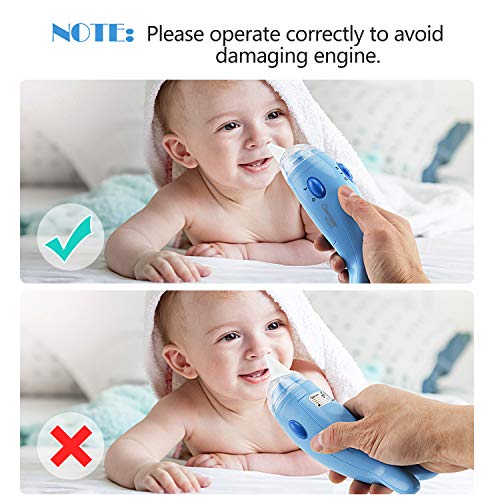 Berrcom Baby Nasal Aspirator, Electric Safe Hygienic Nose Cleaner Nose Cleaner Snot Sucker for Newborns Infant Toddlers - Battery Operated