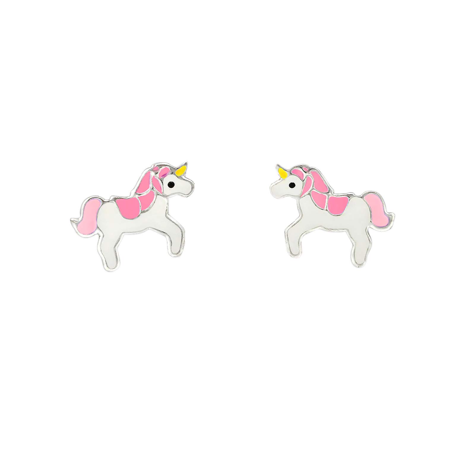 925 Sterling Silver Lightweight Hollow-Back Unicorn Stud Earrings for Women & Girls – Cute Fantasy Jewellery Gift Boxed