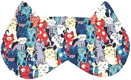 Sleeping Sheep (Colorful Cats #2) Cat Sleep Mask Comfortable Face Blindfold Soft Eye Masks with Satin for Sleeping, Travel, Shift Work, Naps, Night Blindfold Eyeshade for Men, Women or Kids