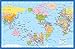 World Map Small Poster Size 11.5 x 17.5 inches, 2-Sided Sealed Lamination, 2-Sided Color Print (1 World Map)