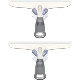 MR.SIGA Silicone Squeegee for Shower Doors, 10 inch, White &amp; Gray, 2 Pack | Shower squeegee for glass doors, streak free squeegee for windows, showers and glass surfaces, includes suction hook