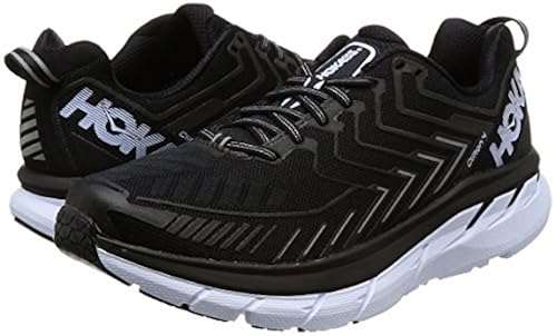 HOKA ONE ONE Mens Clifton Black/White Running Shoe M in