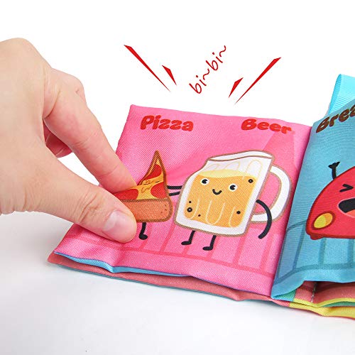 Baby's First Soft Books with Rustling Sound,Non-Toxic Cloth Books Toy Set for Newborns, Infants, Toddlers & Kids.Perfect for Baby Toy Gift Sets Baby Shower -Pack of 6 - Thumbnail 4