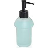 UHEY HOME Glass Refillable Empty Bottle Container with Rust-Proof Plastic Pump Hand Soap Dispenser, 9.3oz Liquid Soap Dispenser for Bathroom and Kitchen (Matte)