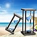 BOJIN 10 Minute Hourglass Blue Sand Timer Wooden Black Stand Hourglass Clock for Office Kitchen Decor Home - Blue Sand