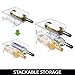 mDesign Stackable Plastic 2 Bottle Refrigerator Wine Rack - Kitchen Storage Organizer Holder for Storing Champagne, Wine, and Water Bottles - Stacking Wine Bottle Organizer for Fridge - 4 Pack - Clear
