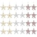 Juvale 24-Pack of Christmas Tree Decorations - Star Decorations, Christmas Ornaments, Festive Embellishments, Gold, Silver, and Red - 6 x 1 x 5.7 Inches