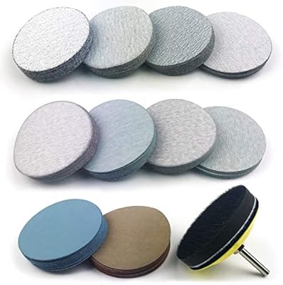 Soft Foam Buffering Pad For Diy Woodworking 30 Pack E Rookie 3 Inches 60 Grit Aluminum Oxide White Dry Hook And Loop Sanding Discs With A 1 4 Inch Shank Backing Pad Hook Loop