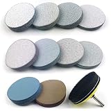 3 Inch Assorted Grits White Dry & Waterproof(Wet/Dry) Hook & Loop Sanding Discs with 1/4 inch Shank Sanding Pad + Soft Foam-Backed Interface Buffer Pad, Total 100 Discs
