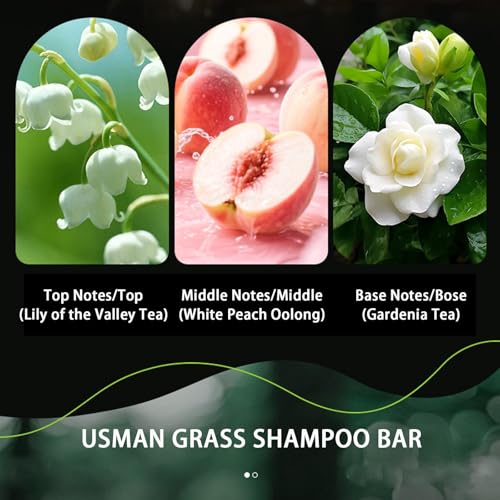 LBOYLOVE® Nature Triangle Shampoo Bar, Seven Green Soap Bar, Usman Grass Shampoo Soap for Hair Growth, Nourishes and Strengthens Hair, Moisturizing for Men & Women, 4.23 oz