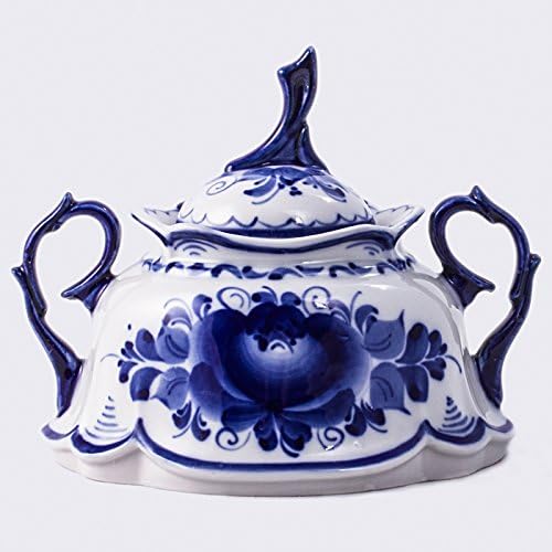 May Sugar Bowl. Blue and White Porcelain. Gzhel