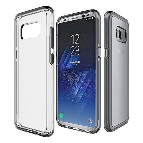 Bear Motion for Galaxy S8 Plus - Premium TPU Bumper Case with Transparent Back Combo Case for Galaxy S8 Plus (Gray)