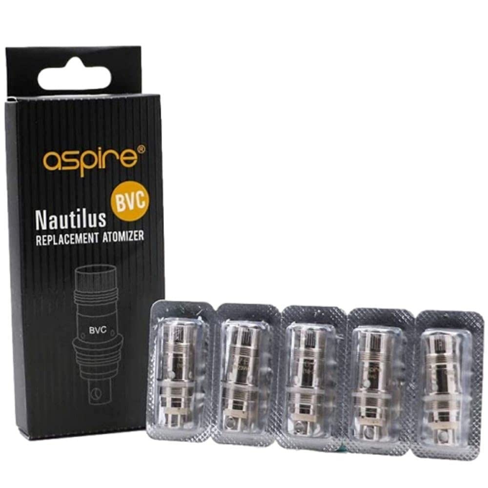 Aspire Nautilus BVC Replacement Coils, 0.7 Ohm, Enhanced Flavor and Longevity, MTL Vaping, Works with Nautilus, Mini, 2, AIO, Triton Mini, K3, Aspire Vaping Coils, Pack of 5, No Nicotine