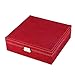 KLOUD City Two-Layer Jewelry Box Organizer Display Storage case with Lock (Dark Red)