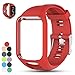 Feskio Accessory Replacement Soft Silicone Gel Watch Band Wristband Strap Sport Bracelet for Tomtom Runner 2 / Runner 3 / Spark 3 / Adventurer/Golfer 2 Sports GPS Running Smartwatch (One Size)