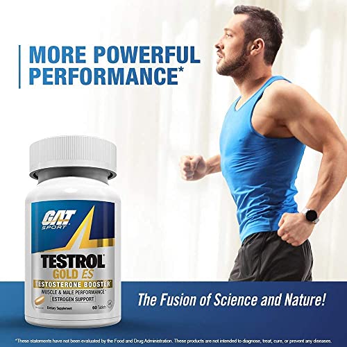 GAT SPORT Testrol Gold ES, Tribulus, DIM, Zinc, Longjack, Fenugreek, Saw Palmetto, Estrogen Balance, 60 Tablets