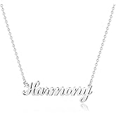 Hidepoo Harmony Necklace - 18K Gold Plated Name Necklace for Women - Silver Name Necklaces