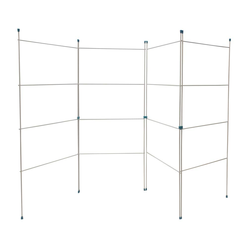 JVL 11-004 Caravan Indoor/Outdoor Four Panel Folding Clothes Airer Laundry Dryer, Plastic/Metal, White