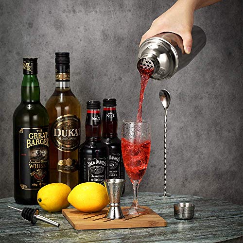 Cocktail Shaker Edelstahl Cocktail Set 750ml Cocktailshaker Geschenkset 9 Teiliges Barzubehör Werkzeug Cocktail Mix… – Bild 7