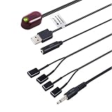 Neoteck IR Repeater Infrared Remote 1 Receiver 4 Emitters Control Kit Hidden IR System, USB Adapter for Amplifier Cable Box Stereo Receiver Satellite