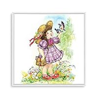 Framed Canvas Wall Art Cartoon Pattern Canvas Prints Home Artwork Decoration for Children's Room,Bedroom - 16x16 inches