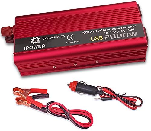 IpowerBingo Car Vehicle Power Inverter 1000W/2000W(Peak)DC-AC 12V-110V Converter High Power Supply