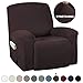 Turquoize Stretch Recliner Cover Recliner Chair Cover Recliner Slipcover 1-Piece Sofa Cover with Side Pocket Jacquard Sofa Furniture Cover/Protector Soft with Elastic Bottom, Machine Washable, Brown