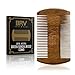 BRV MEN Beard & Mustache Comb, 100% Natural Green Sandalwood, Pocket Beard Comb with Carry Case, Wooden Beard Comb for Men For All Types and Styles of Hair & Beard