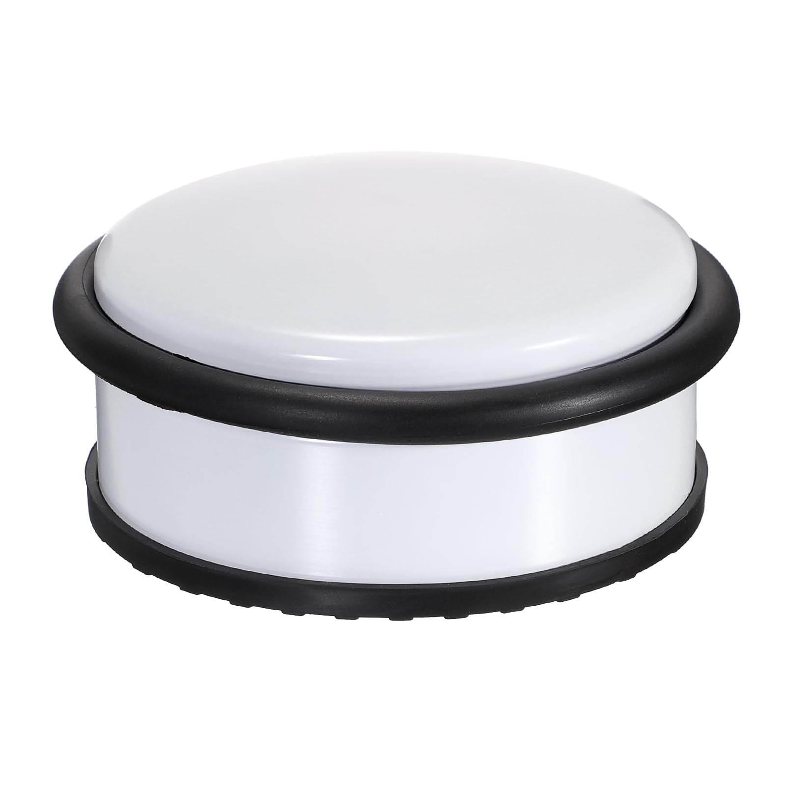 IGNPION Stainless Steel Door Stop Heavy Duty Metal Floor Door Stopper Bumper with Rubber Buffer Ring - No Fixing Design (10.5x4.5, White) — image 1