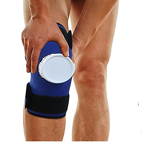 PU Health Pure Acoustics Cold Therapy Pain Relief Adjustable Knee Wrap with Ice Bag, Blue, 113.4 Gram