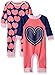 GERBER Baby Girls' 2-Pack Coverall Set, Hearts 18 Months