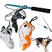 Jalousie Dog Flirt Pole with Three Squeaky Toys Plush Toys Dog Teaser Wand Chase it Dog Toy with Refills (Dog Flirt Pole w/Three Toys) - Upgraded Rope primary