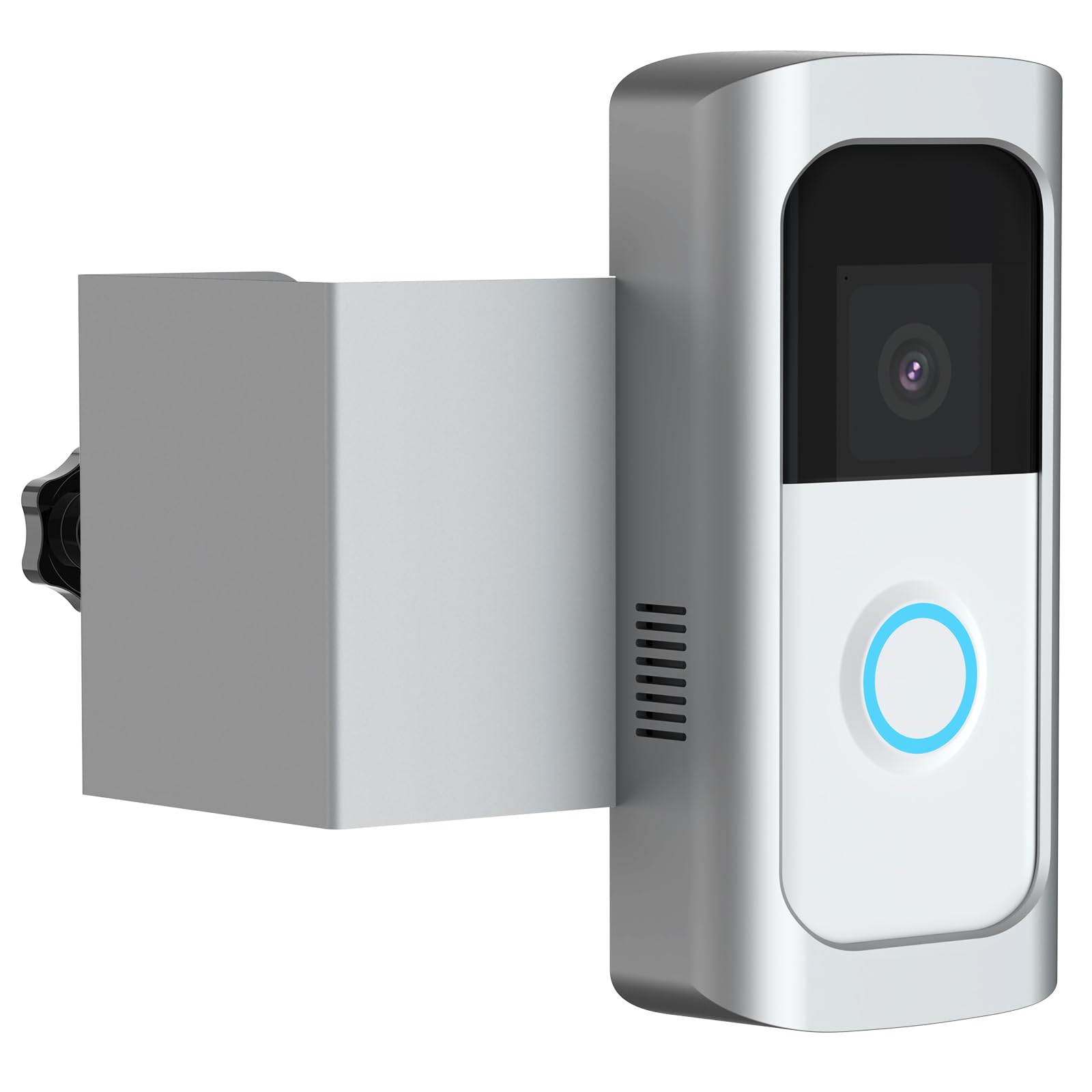 Photo 1 of Ring Doorbell Mount, Anti-Theft Ring Camera Mount Bracket Holder Compatible with All-new Battery Doorbell/(2020 Release)/Battery Doorbell Plus/Pro, Not Block Doorbell Motion Sensor (Silver)