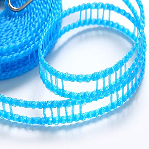 XINGSUI 2Pcs Windproof Nylon Clothes Line Portable Travel Clothes Line Used for Indoor and Outdoor Camping Hangers (Blue, Green, 5m)