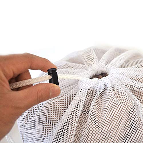 Meowoo White Drawstring Mesh Laundry Bag for Washing Machine, 27Ã—35inch Extra Large Washing Bag Net for Delicates
