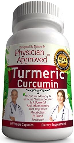 Turmeric Curcumin Veggie Capsules - 95% Curcuminoids (Standardized): All-Natural, Herbal Anti-Inflammatory, Antioxidant, Anti-Aging Properties