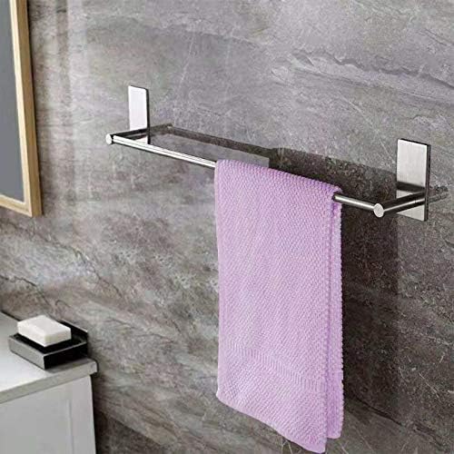 XIAJIA-3M Self Adhesive Towel Bar,40 cm / 15.75 inches ,SUS304 Brushed Finish Stainless Steel Hanger Bar for Kitchen Bathrooms Lavatory Closets Waterproof and Rustproof.(Single Bar) - Image 3