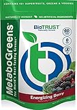 BioTrust MetaboGreens Superfood Powder | Super Greens Vegetable Powder Mix Made with Clinically-Researched Spectra | Non GMO, Soy Free, Gluten Free, Dairy Free | Energizing Berry Flavor (20 Servings)
