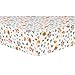 Trend Lab 100% Cotton Woodsy Anmials Deluxe Flannel Fitted Crib Sheet, Blue/Yellow/Orange/Green/White