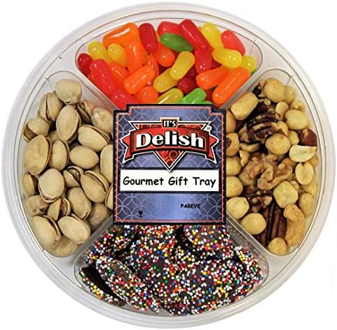 Gourmet Classy Gift Tray 4-Section with Candy, Nuts and Chocolate by It's Delish