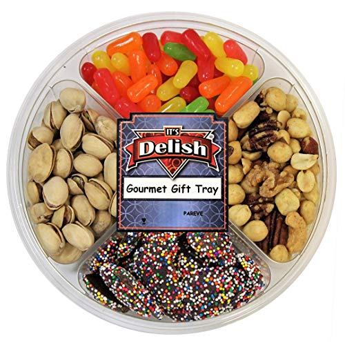 Gourmet Classy Gift Tray 4-Section with Candy, Nuts and Chocolate by It's Delish