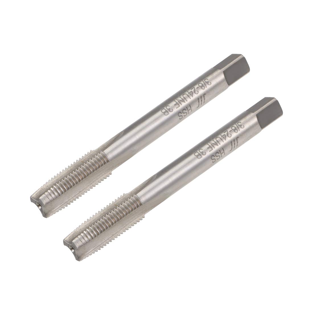 sourcing map Machine Tap 3/8-24 UNF Thread H2 High Speed Steel Screw Thread Taps Threading Tapping Tool 2pcs