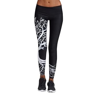 UFACE Frauen Big Tree Print Leggings Yoga Hosen Sport Yoga Workout Gym Fitness Übung Sportliche Hosen