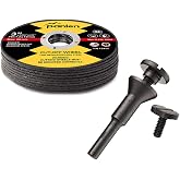 Panlen 3 Inch 10 Pack Die Grinder Cutting Disc and Mounting Mandrel Kit | Die Grinder Cut Off Wheel 3" X1/4"X 3/8" For Metal &amp; Stainless Steel Rotary Tool Drill Attachment Arbor