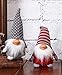 Funoasis Christmas Gnome Gifts Holiday Decoration Birthday Present Handmade Tomte Plush Doll, Home Ornaments Tabletop Santa Figurines (8 inch) (Grey + Red)