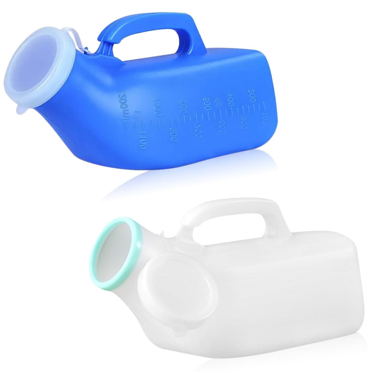 Urinal Bottles for Men, 2 Pack Urine Bottle Portable Thick Pee Bottle with Lid Urine Collection 1200ml for Travel Hospitals Emergency and Camping
